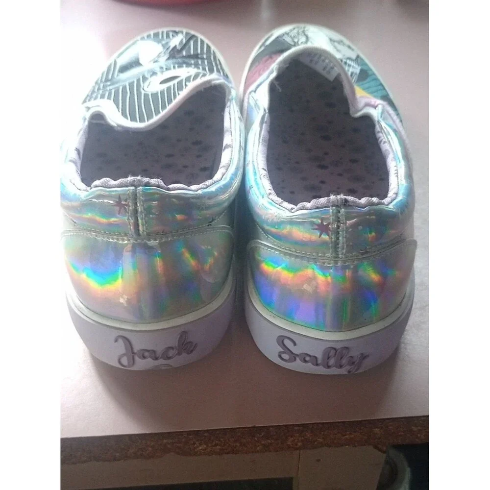 6.5 Disney Ground Up The Nightmare Before Christmas Holographic Slip-On Sneakers